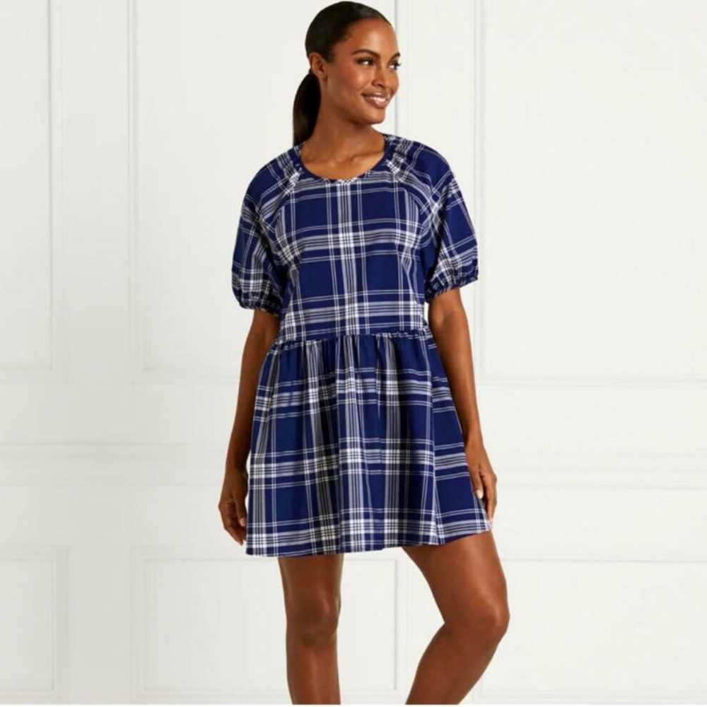 Hill House Adeline mini dress navy plaid NWOT